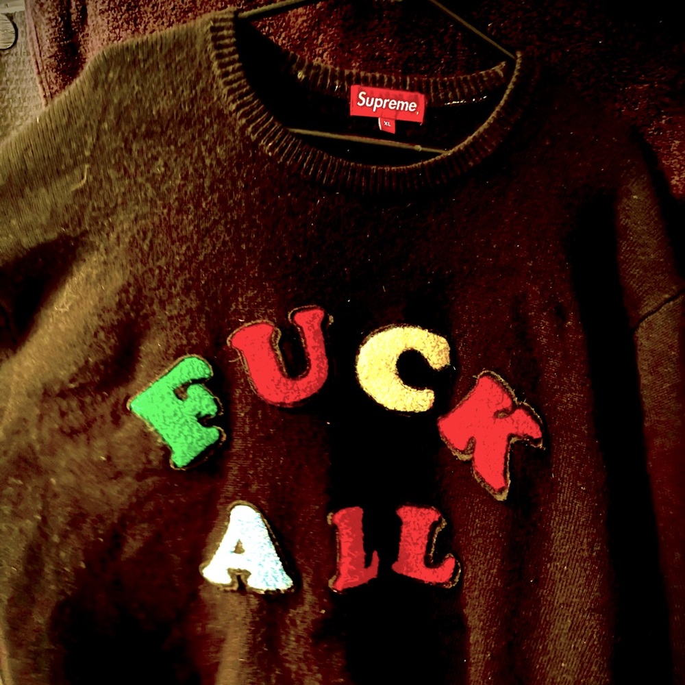 ‘FUCK ALL’ Supreme Sweater XL BLACK
